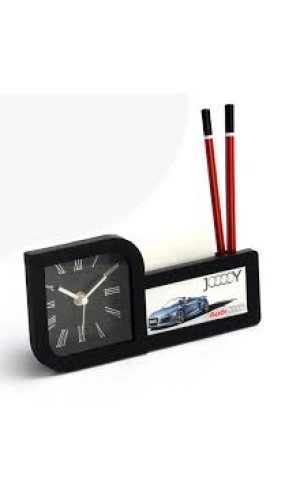  CLOCK WITH PAD AND PEN HOLDER